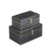 Contemporary Home Living Set of 2 Black and Gold Distressed Storage Boxes 10.25"